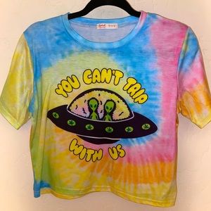 Funny Tie-Dye Crop Top